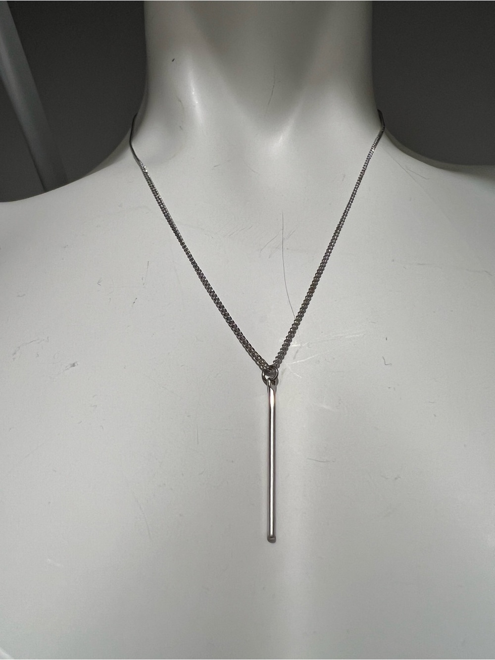 Minimalist Unisex Stainless Steel Stick Pendant Necklace